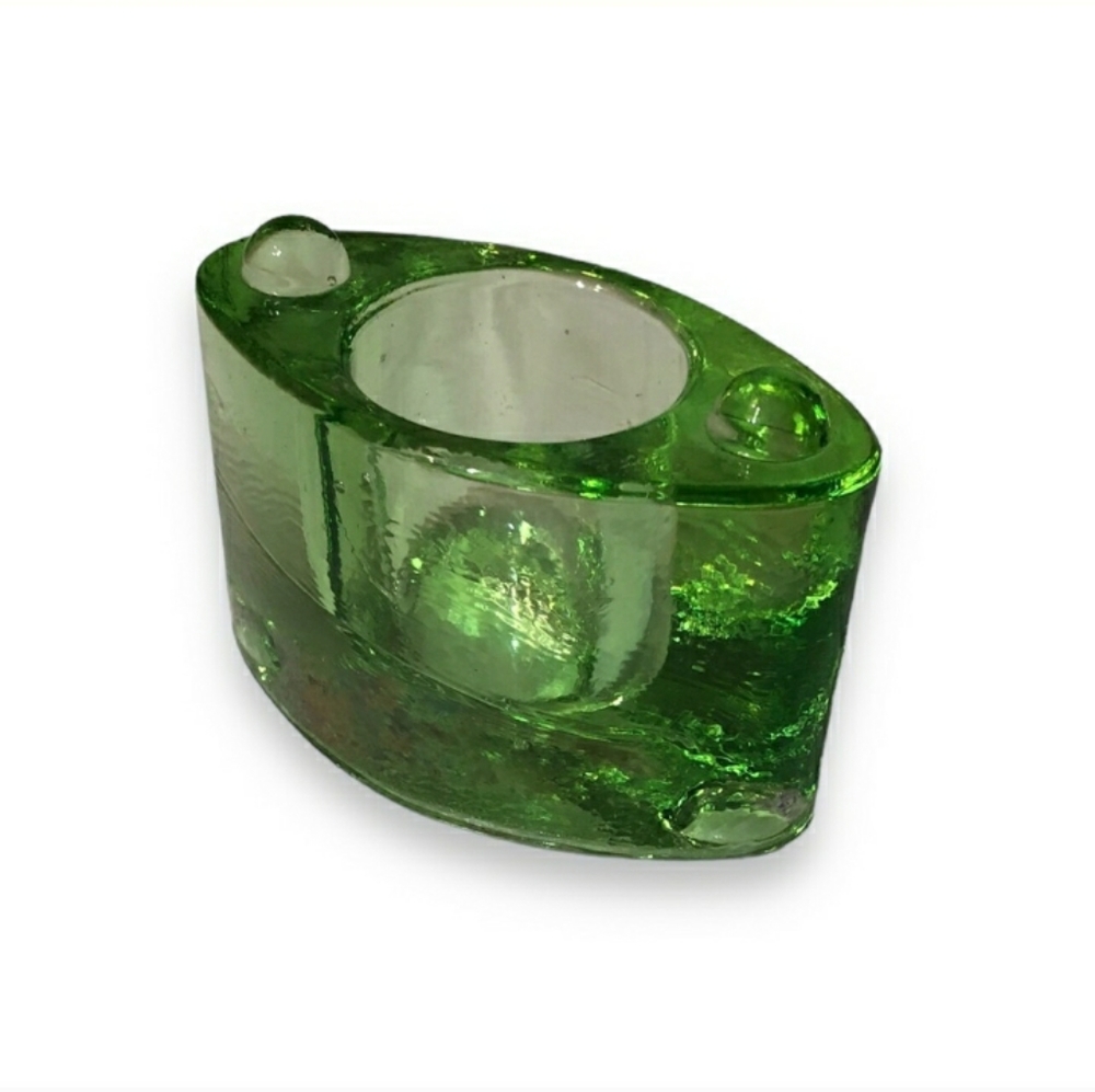 Vintage Stackable Green Glass Votive HolderVINTAGE!